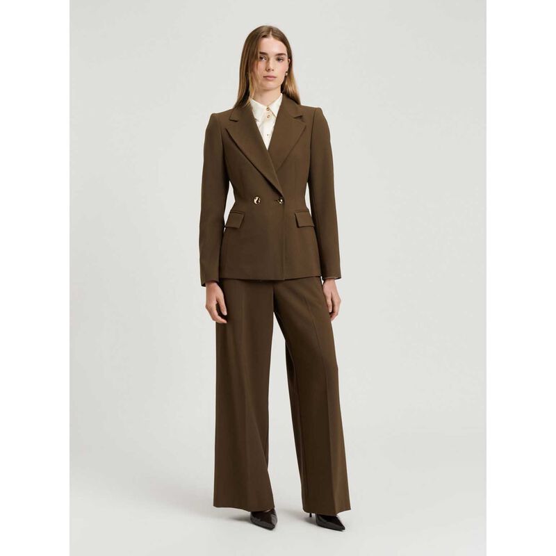 Veronika Maine Twill Suiting Double Breasted Blazer image number 3